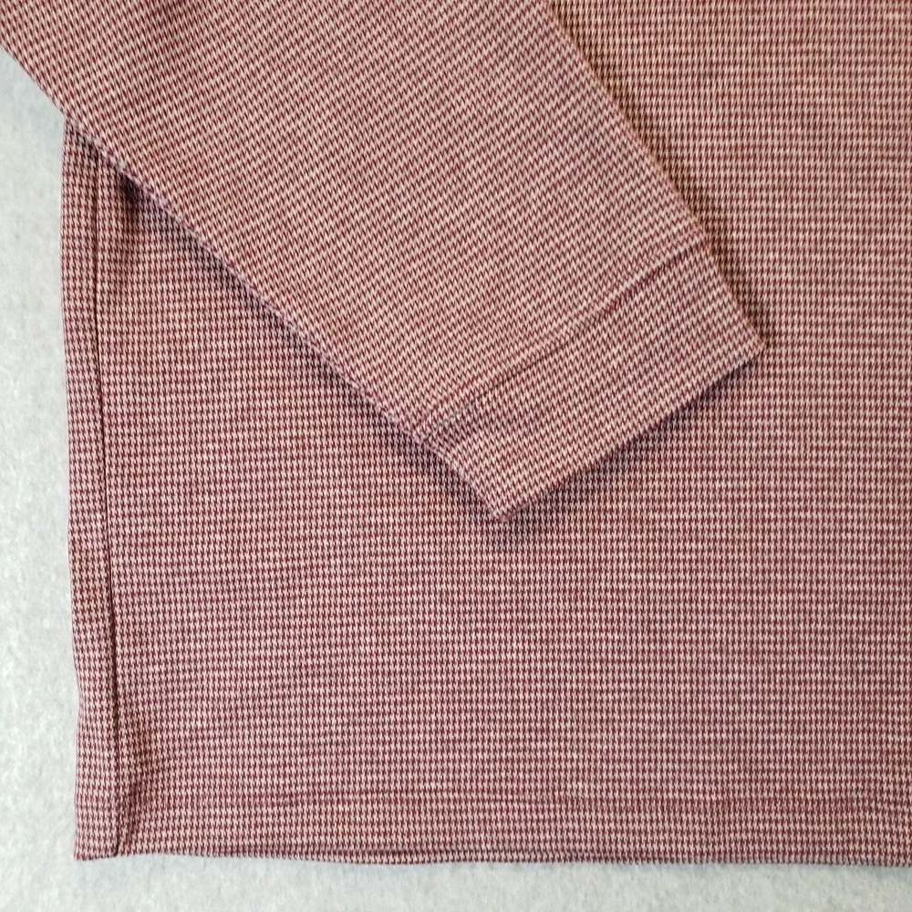 Vineyard Vines Collegiate Perf Quarter Zip Shirt Mens Houndstooth Burgandy XXL